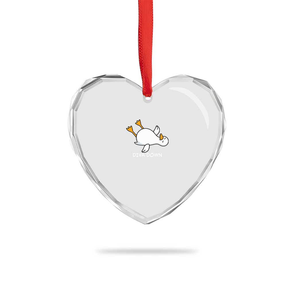 Diva Down Silly Goose Heart Crystal Glass Ornament Funny Sarcastic Animal Meme TS14 Print Your Wear