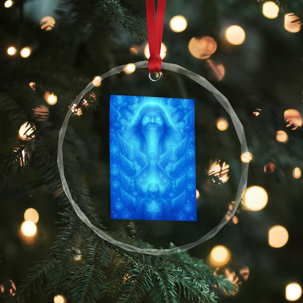 Divine 67 Meme Crystal Glass Ornament Celestial Mason 6 7 Spiritual Six Seven Angelcore TS02 Print Your Wear