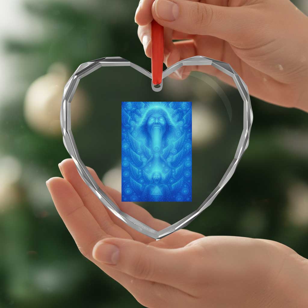 Divine 67 Meme Heart Crystal Glass Ornament Celestial Mason 6 7 Spiritual Six Seven Angelcore TS02 Print Your Wear
