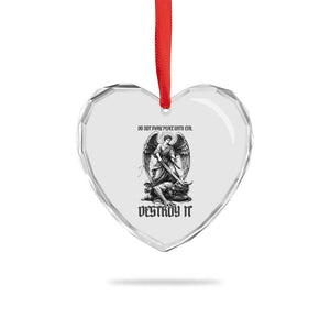 Do Not Make Peace With Evil Heart Crystal Glass Ornament Archangel Saint Michael TS12 Print Your Wear