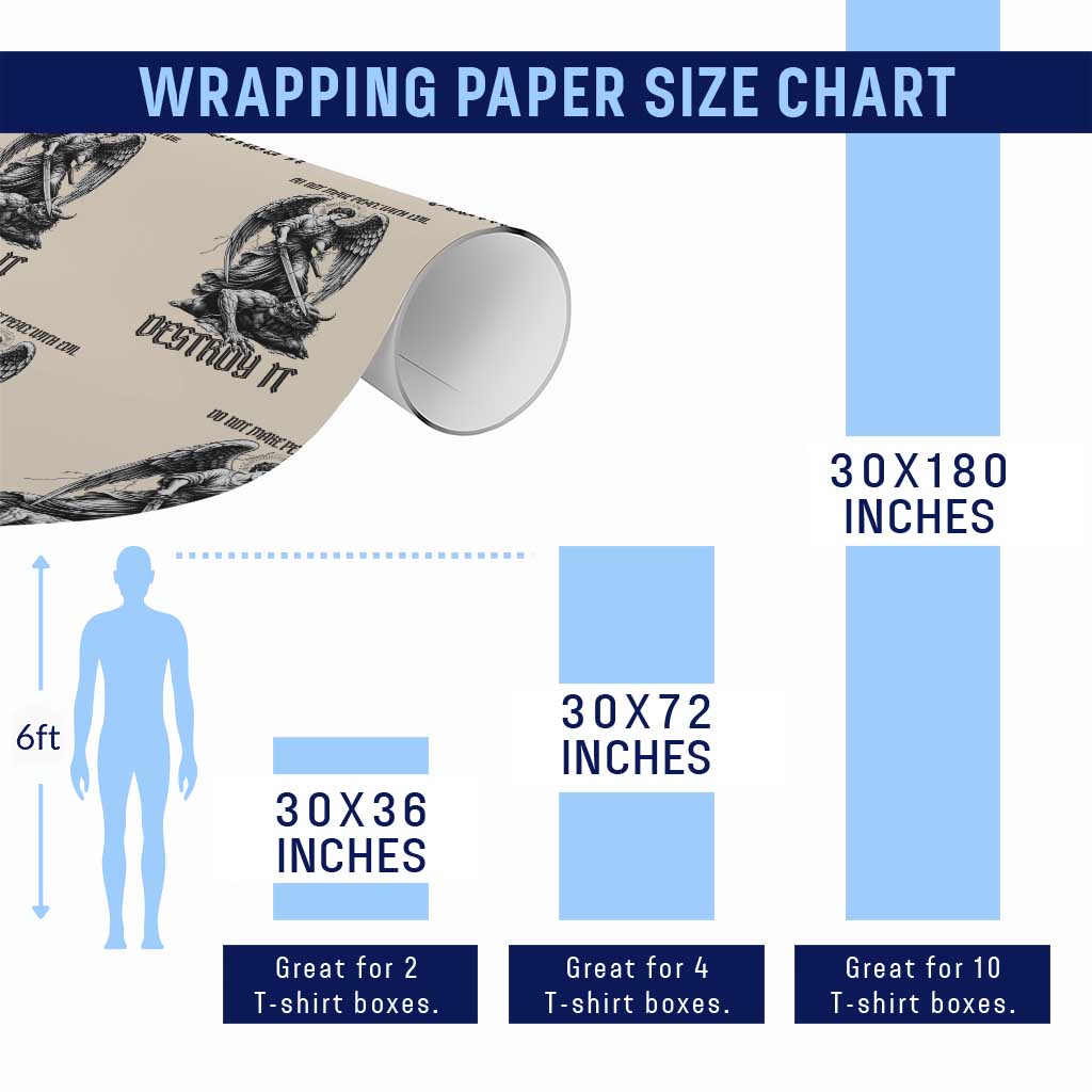 Do Not Make Peace With Evil Wrapping Paper Roll Archangel Saint Michael TS12 Print Your Wear