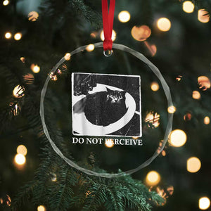 Do Not Perceive Me Funny Meme Cat Lover Crystal Glass Ornament Funny Cat Sarcstic Meme