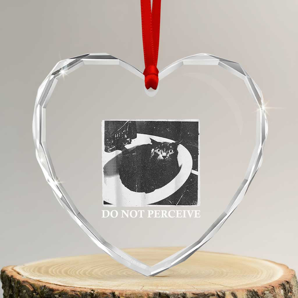Do Not Perceive Me Funny Meme Cat Lover Heart Crystal Glass Ornament Funny Cat Sarcstic Meme