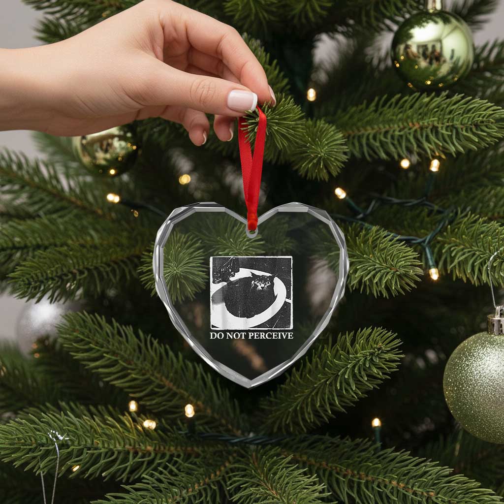 Do Not Perceive Me Funny Meme Cat Lover Heart Crystal Glass Ornament Funny Cat Sarcstic Meme