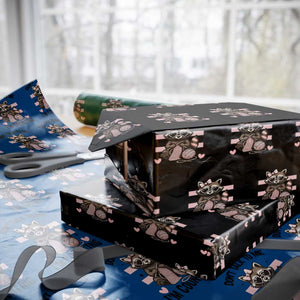 Do Not Talk To Me I Am Counting Wrapping Paper Roll Funny Crochet Raccoon TS12 Black Print Your Wear
