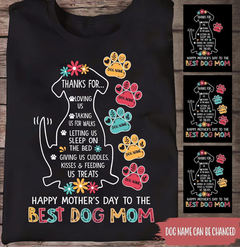 Personalized T Shirt Happy Mothers Day To The Best Dog Mom CTM Custom - Printyourwear