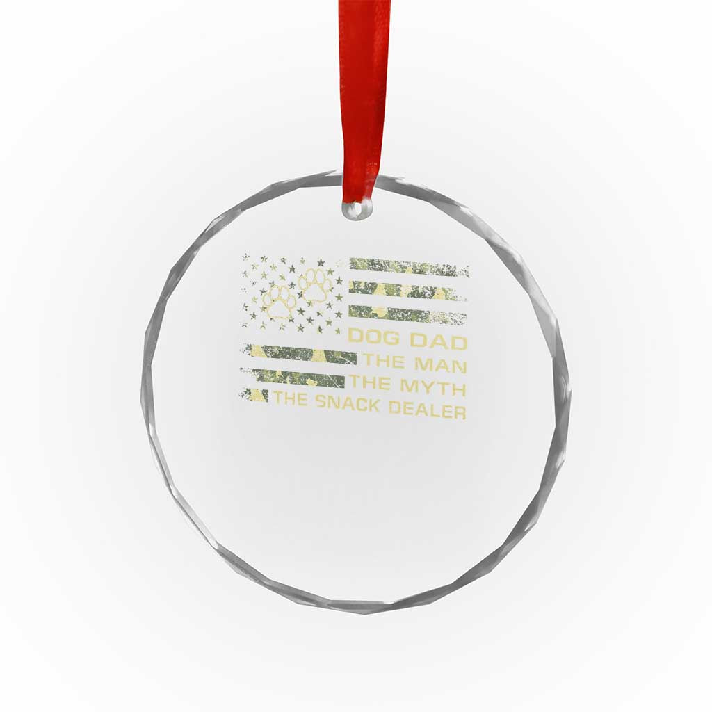 Dog Dad Crystal Glass Ornament Fathers Day Gift for Dog Lovers Camo American Flag USA TS10 Print Your Wear