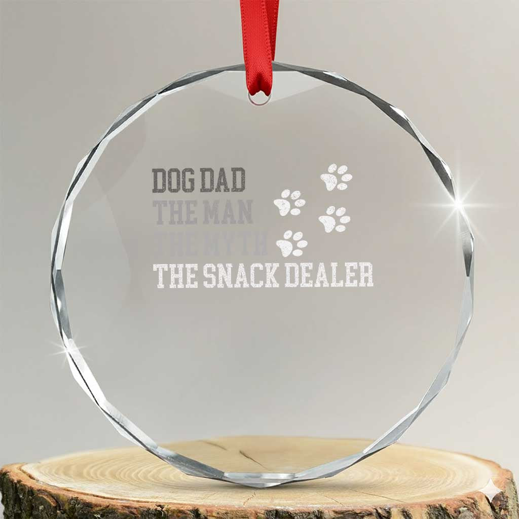 Dog Dad Crystal Glass Ornament Fathers Day Gift for Dog Lovers Retro Vintage TS10 Transparent Glass 3'' Circle Print Your Wear