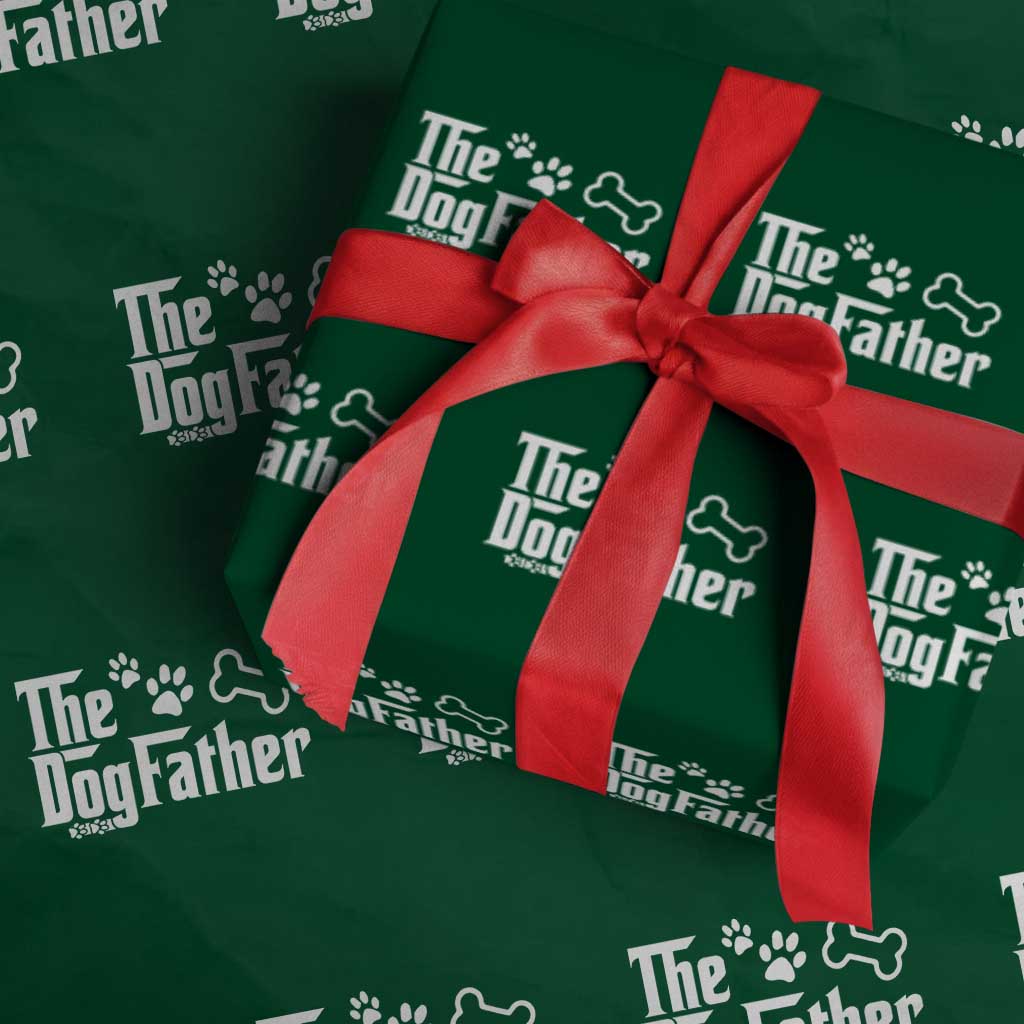 Dog Dad Wrapping Paper Roll The Dogfather Fathers Day Gift For Dog Lovers TS10 Green Print Your Wear