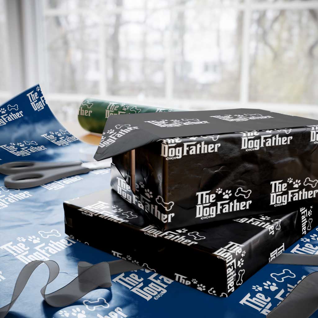 Dog Dad Wrapping Paper Roll The Dogfather Fathers Day Gift For Dog Lovers