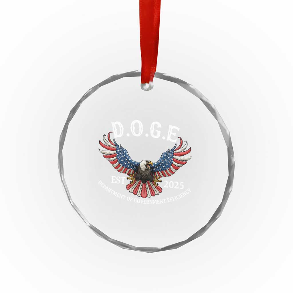 DOGE Department Of Government Efficiency Crystal Glass Ornament Est 2025 American Eagle TS02 Print Your Wear
