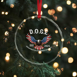 DOGE Department Of Government Efficiency Crystal Glass Ornament Est 2025 American Eagle TS02 Print Your Wear