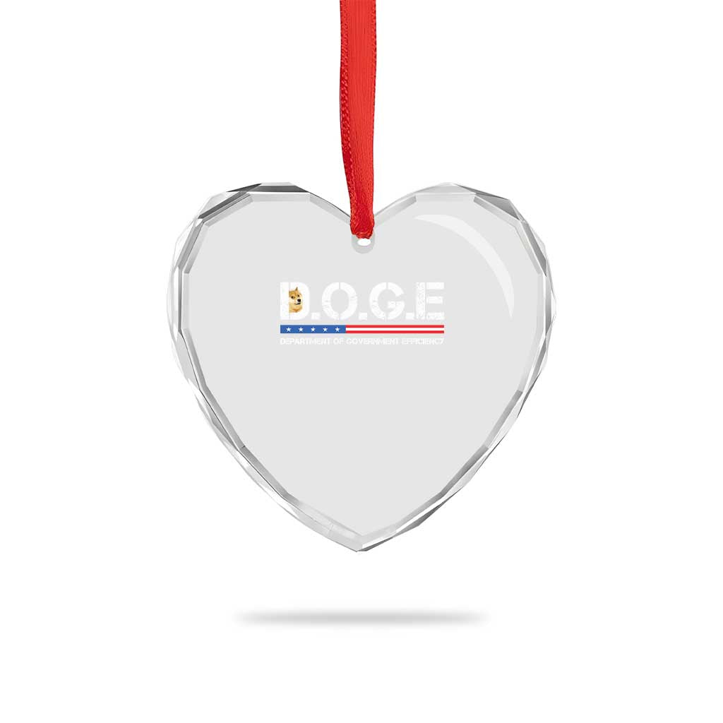 DOGE Department of Government Efficiency Heart Crystal Glass Ornament TS10 Print Your Wear