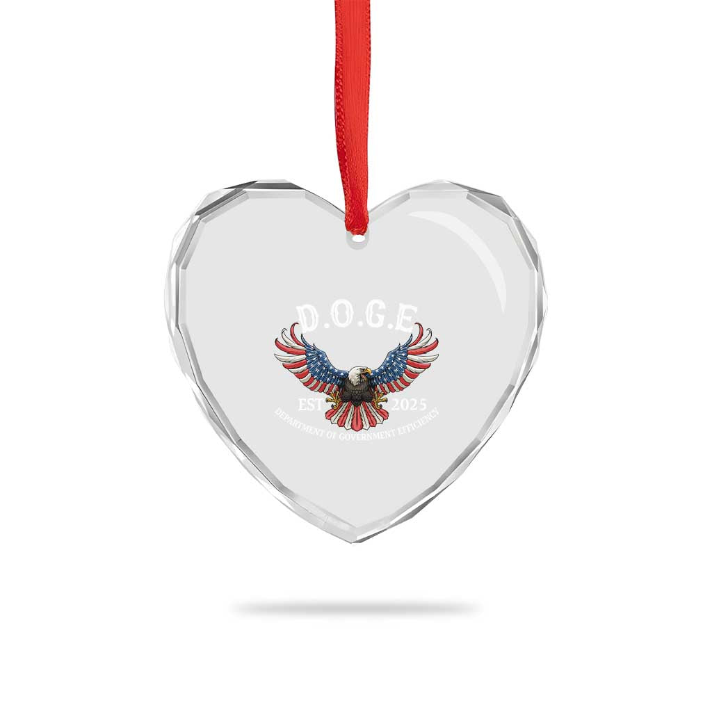 DOGE Department Of Government Efficiency Heart Crystal Glass Ornament Est 2025 American Eagle TS02 Print Your Wear