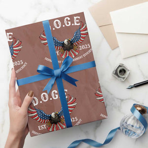 DOGE Department Of Government Efficiency Wrapping Paper Roll Est 2025 American Eagle TS02 Mocha Print Your Wear