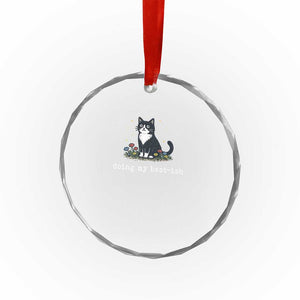 Doing My Best-ish Crystal Glass Ornament Funny Cat Sarcastic Joke TS14 Print Your Wear