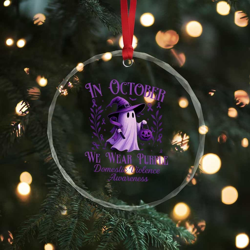 Domestic Violence Awareness Crystal Glass Ornament Halloween October Wear Purple Ghost TS10 Print Your Wear