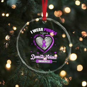 Domestic Violence Awareness Crystal Glass Ornament Purple Ribbon Support Survivor TS10 Print Your Wear