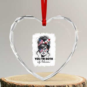 Dominican American Woman Heart Crystal Glass Ornament Yes Im Both Of Them TS10 Transparent Glass 3'' Heart Print Your Wear