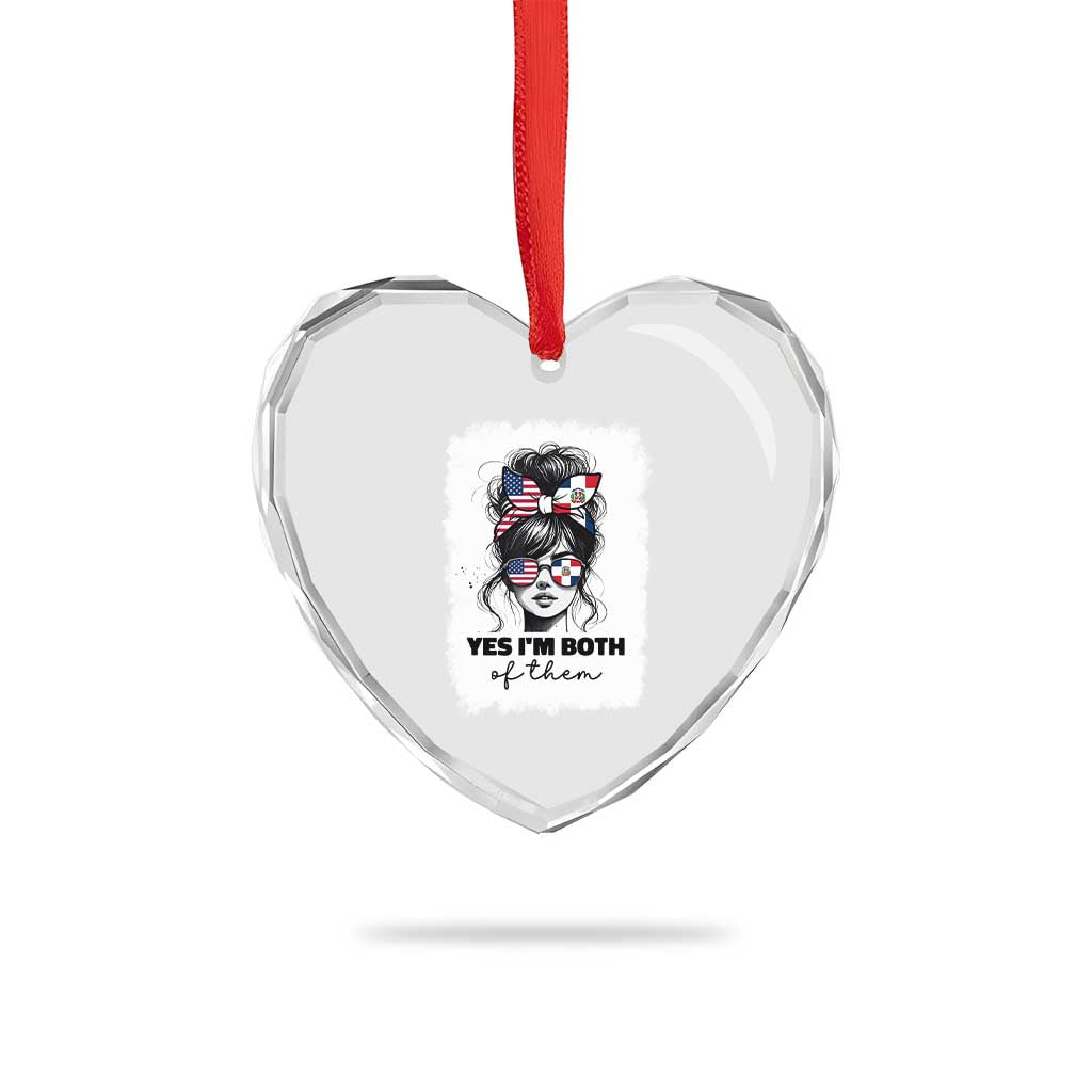 Dominican American Woman Heart Crystal Glass Ornament Yes Im Both Of Them TS10 Print Your Wear