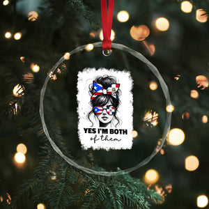 Dominican Puerto Rican Woman Crystal Glass Ornament Yes Im Both Of Them TS10 Print Your Wear