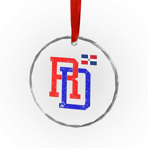 Dominican Republic Crystal Glass Ornament Distressed RD Flag Dominican Pride TS10 Print Your Wear