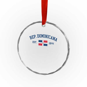 Dominican Republic Crystal Glass Ornament Vintage Distressed Varsity Rep Dominicana Flag TS10 Print Your Wear