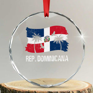 Dominican Republic Flag Crystal Glass Ornament Island Pride Caribbean Heritage - Print Your Wear