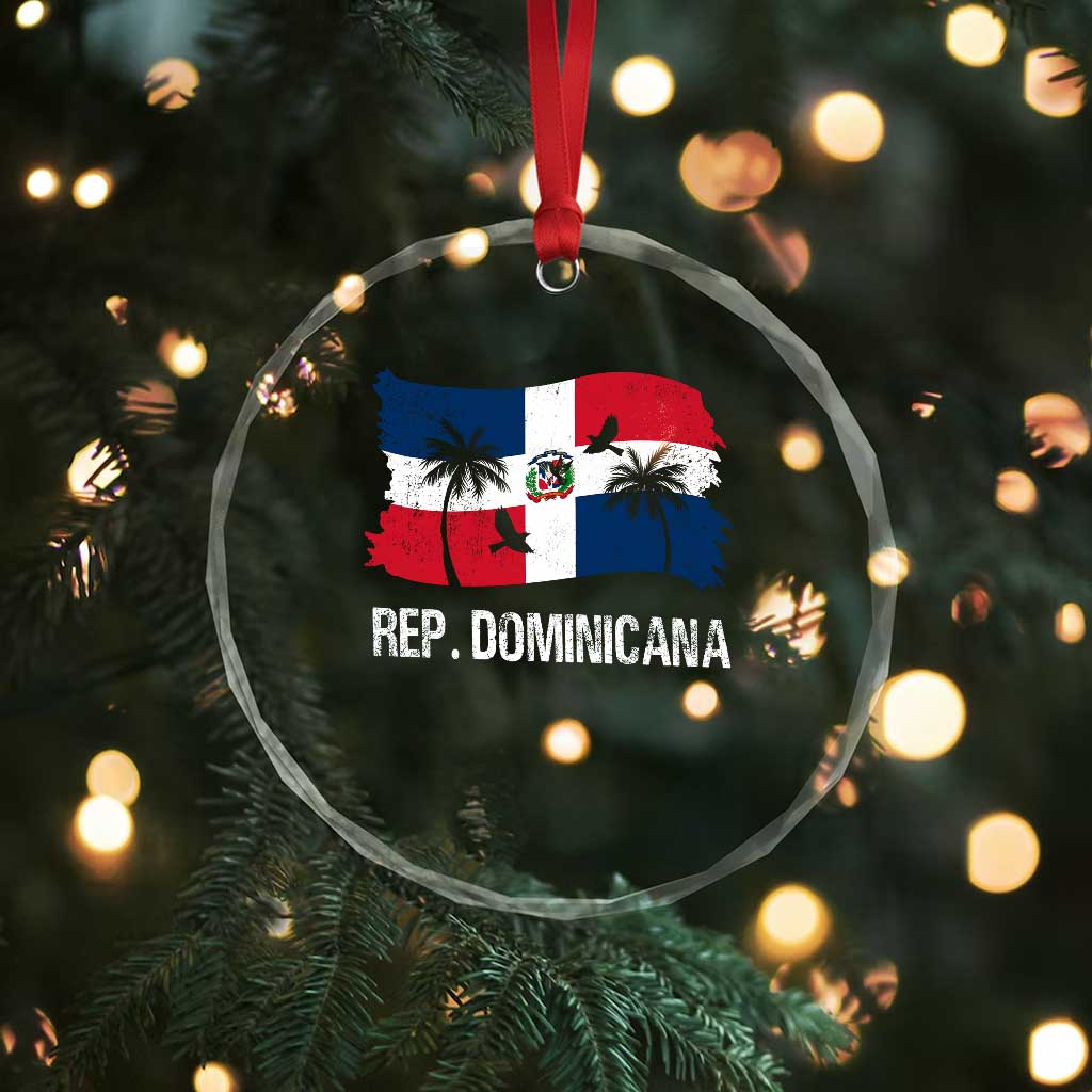 Dominican Republic Flag Crystal Glass Ornament Island Pride Caribbean Heritage TS10 Print Your Wear