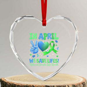 Donate Life Month Heart Crystal Glass Ornament In April We Save Lives Organ Donation TS10 Transparent Glass 3'' Heart Print Your Wear