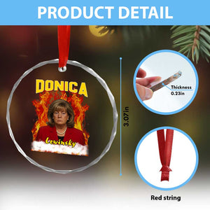 Donica Lewinsky Fire Trump Meme Crystal Glass Ornament Viral Scandal Parody Political Roast Vibes TS02 Print Your Wear