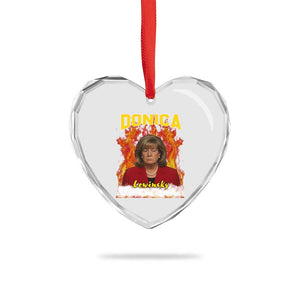Donica Lewinsky Fire Trump Meme Heart Crystal Glass Ornament Viral Scandal Parody Political Roast Vibes TS02 Print Your Wear