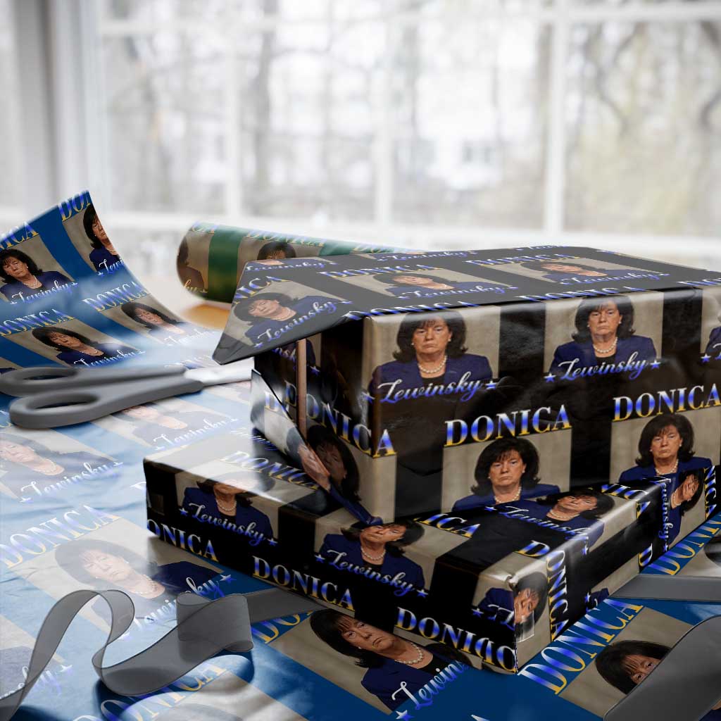 Donica Lewinsky Meme Wrapping Paper Roll Viral Trump Parody Scandal Internet Humor TS02 Black Print Your Wear