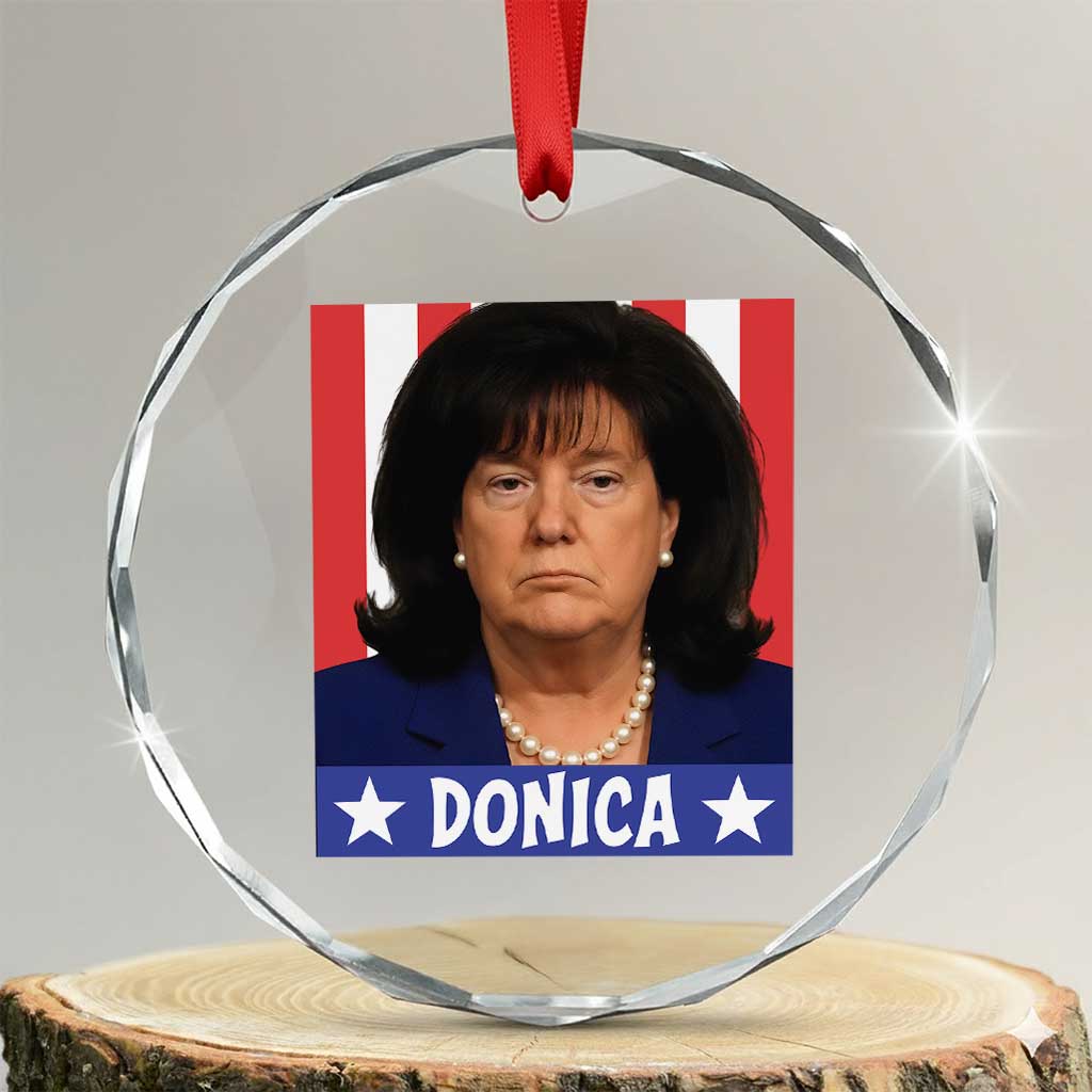Donica Lewinsky Political Trump Meme Crystal Glass Ornament Hilarious Viral Internet Parody TS02 Transparent Glass 3'' Circle Print Your Wear