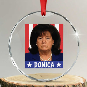 Donica Lewinsky Political Trump Meme Crystal Glass Ornament Hilarious Viral Internet Parody TS02 Transparent Glass 3'' Circle Print Your Wear