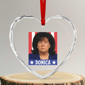 Donica Lewinsky Political Trump Meme Heart Crystal Glass Ornament Hilarious Viral Internet Parody TS02 Transparent Glass 3'' Heart Print Your Wear