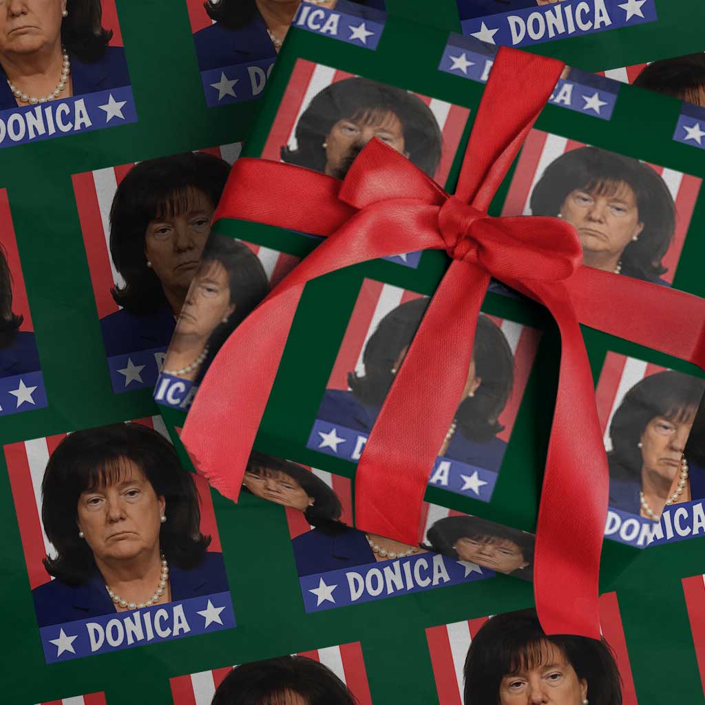 Donica Lewinsky Political Trump Meme Wrapping Paper Roll Hilarious Viral Internet Parody TS02 Green Print Your Wear