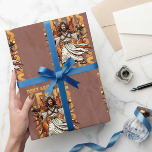 Don't Gaslight Me Jesus Wrapping Paper Roll Funny Princess Cat Christian Meme TS14 Mocha Print Your Wear