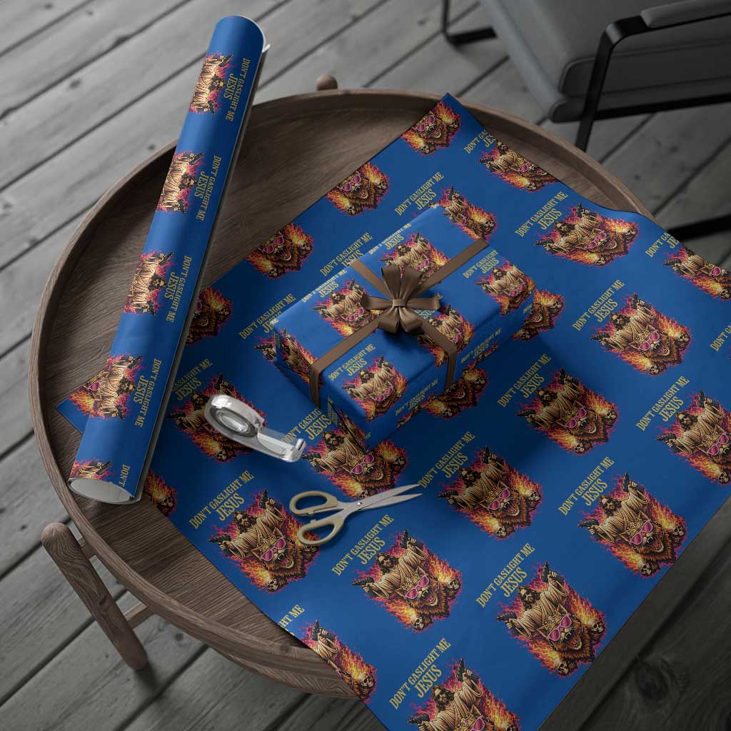 Dont Gaslight Me Jesus Wrapping Paper Roll Princess Cat Princess Meme Faith Humor TS11 Blue Print Your Wear
