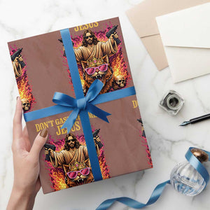 Dont Gaslight Me Jesus Wrapping Paper Roll Princess Cat Princess Meme Faith Humor TS11 Mocha Print Your Wear