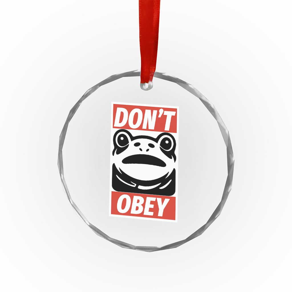 Don't Obey Portland Frog Crystal Glass Ornament Protest Parody Poster Graphic TS02 Print Your Wear