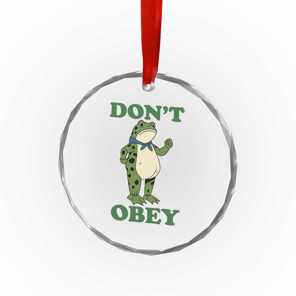 Don't Obey Portland Frog Crystal Glass Ornament Resist Inflatable Frogs Protest TS02 Print Your Wear