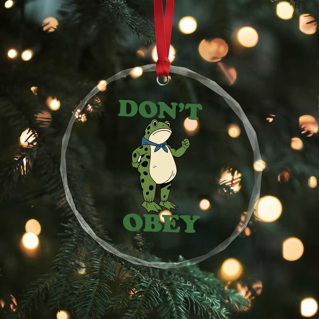 Don't Obey Portland Frog Crystal Glass Ornament Resist Inflatable Frogs Protest TS02 Print Your Wear