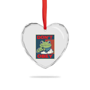 Don't Obey Portland Frog Heart Crystal Glass Ornament Frogs Protest Activism Hope Style Poster Graphic TS02 Print Your Wear