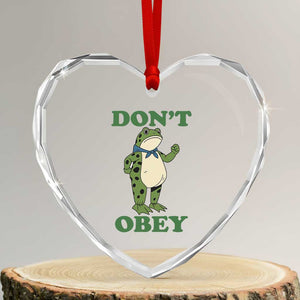 Don't Obey Portland Frog Heart Crystal Glass Ornament Resist Inflatable Frogs Protest TS02 Transparent Glass 3'' Heart Print Your Wear