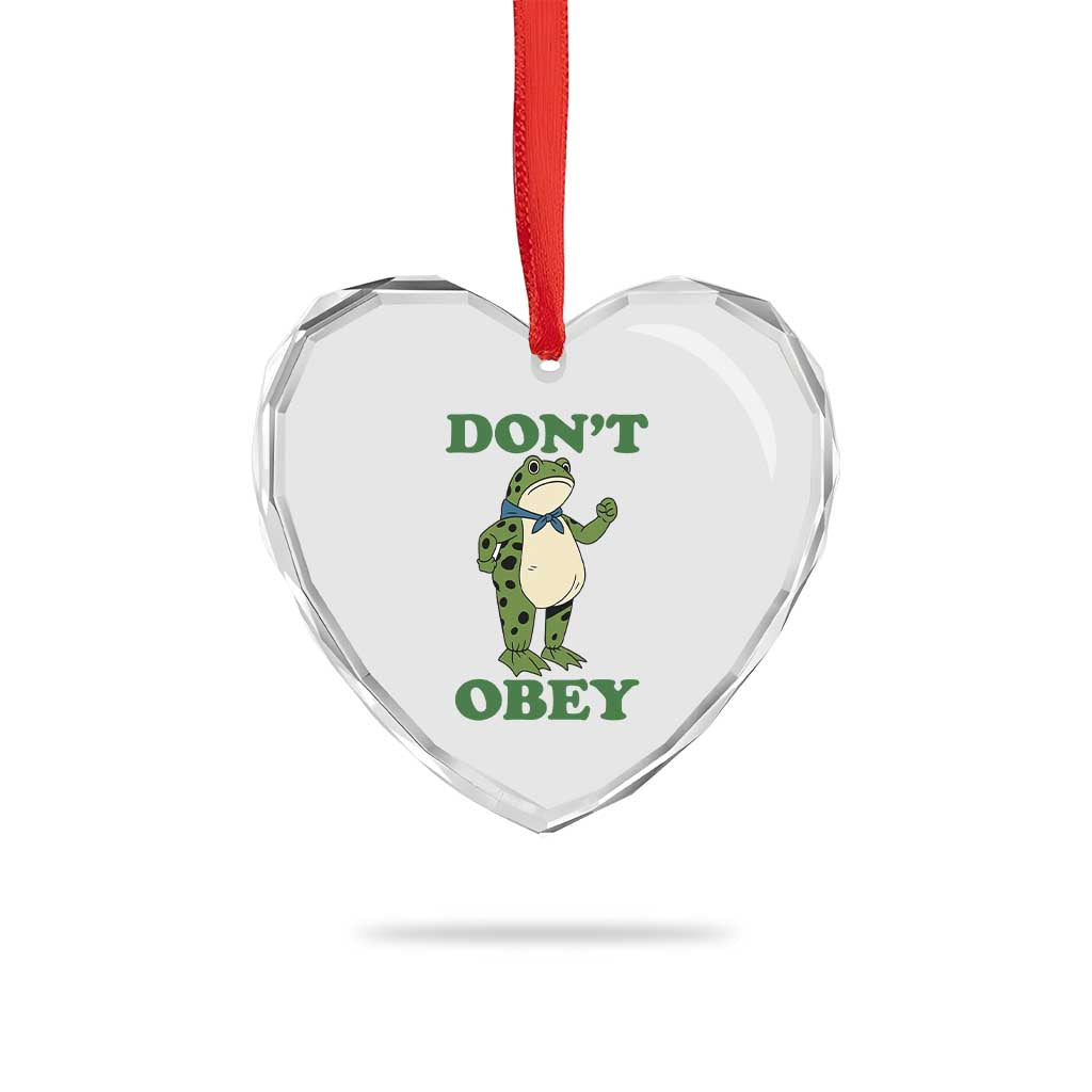 Don't Obey Portland Frog Heart Crystal Glass Ornament Resist Inflatable Frogs Protest TS02 Print Your Wear