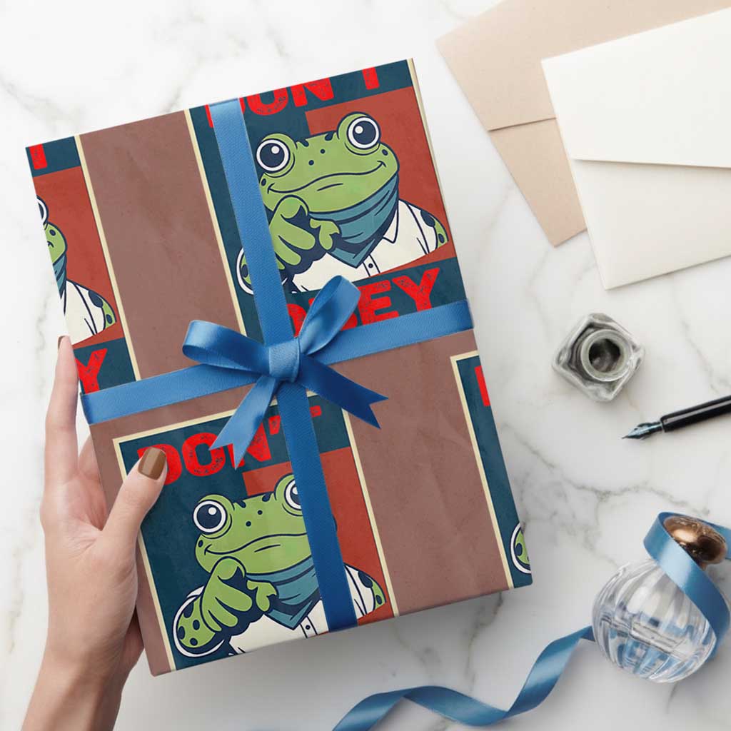 Don't Obey Portland Frog Wrapping Paper Roll Frogs Protest Activism Hope Style Poster Graphic TS02 Mocha Print Your Wear