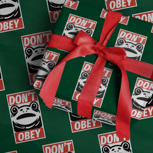 Don't Obey Portland Frog Wrapping Paper Roll Protest Parody Poster Graphic TS02 Green Print Your Wear