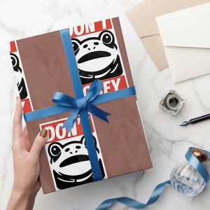 Don't Obey Portland Frog Wrapping Paper Roll Protest Parody Poster Graphic TS02 Mocha Print Your Wear