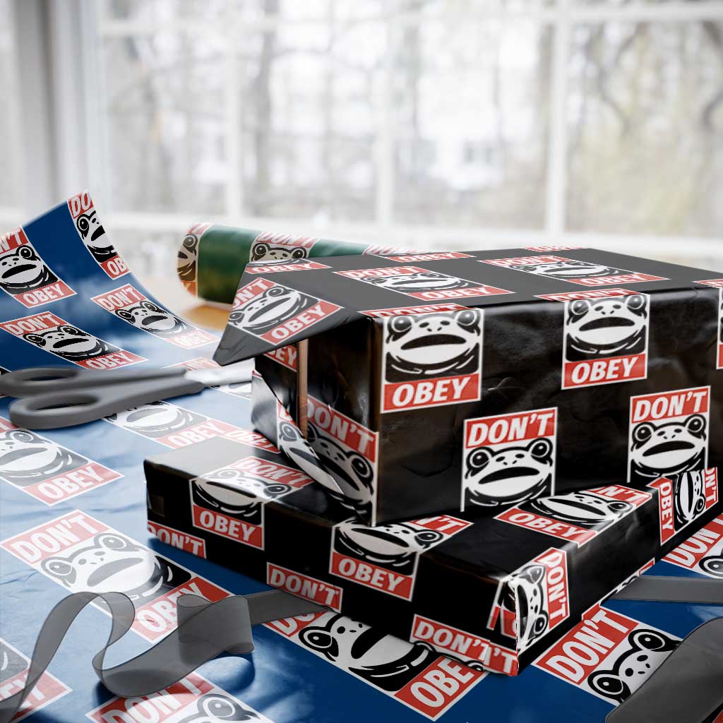 Don't Obey Portland Frog Wrapping Paper Roll Protest Parody Poster Graphic TS02 Black Print Your Wear
